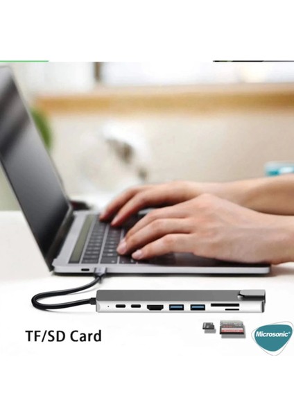 Type-C To Hdtv Multifunction Adapter 8 Port Kablo