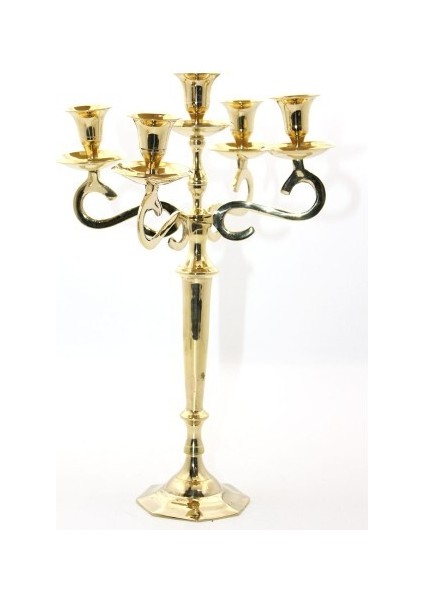 Pirinç 5'li Şamdan