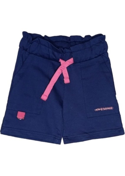 Kız Çocuk Bel Detaylı Cepli Tekstil Şort fiyatları