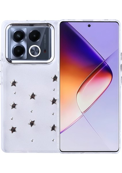 Infinix Note 40 4g Kılıf Airbag Tasarımlı Simli Şeffaf Zore Kutup Kapak
