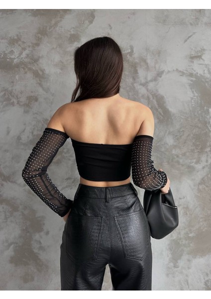 Taşlı Madonna Yaka Bluz modelleri