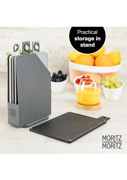 4'lü Kesme Tahtası SETI-20,5X14,5 cm Kaymaz ve Standlı Tasarım fiyatları