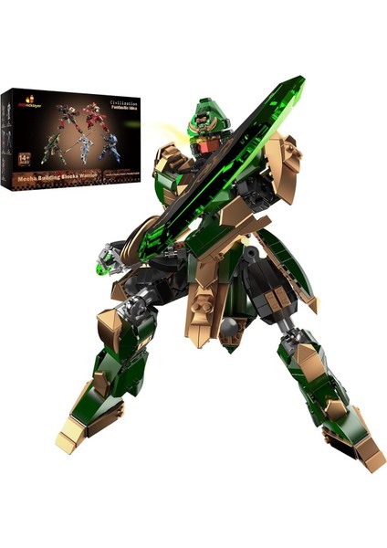 Mecha Robot Yapı Taşları, Guan Yu Savaşçı Kahraman Model Seti
