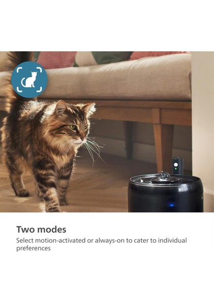 Pet Series Akıllı Kedi Çeşmesi, 2,2l Kapasiteli, Hareket Sensörlü, Sessiz, 4 Katmanlı Filtre