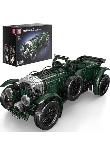 13191 Uzaktan Kumandalı Vintage Spor Araba Yapı Blokları 3918 Parça, Ingiliz Koleksiyon Araba Modeli