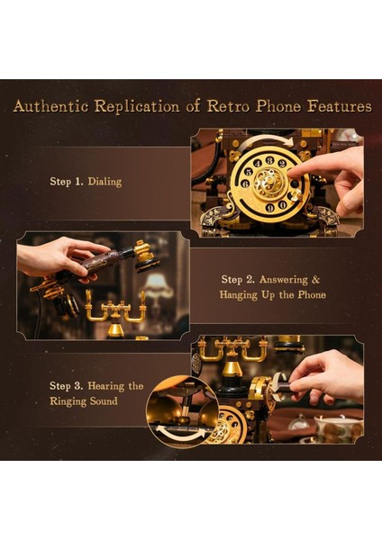Retro Telefon Yapı Taşı Seti ,yetişkinler Için Vintage Kendin Yap Maket Seti