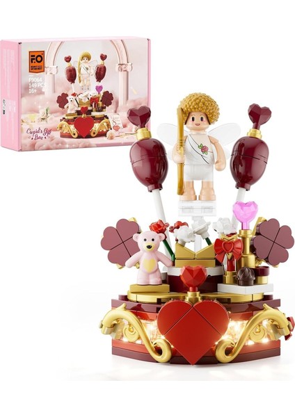 Cupidos Hediye Kutusu Yapı Blokları Seti, 149 Parça, Işıklı, Romantik Hediye ve Masa Dekoru