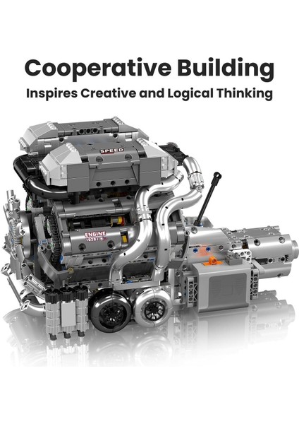 10201 W16 Motor Yapım Seti, 2250 Parça, 16 Silindirli Motor Modeli