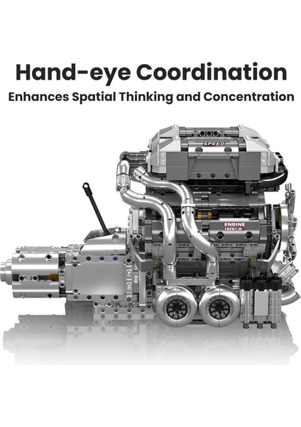 10201 W16 Motor Yapım Seti, 2250 Parça, 16 Silindirli Motor Modeli