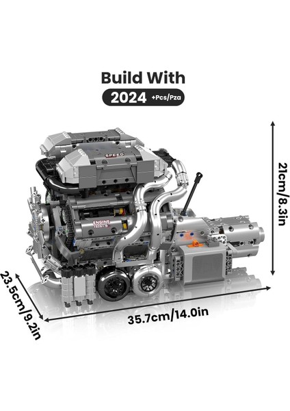 10201 W16 Motor Yapım Seti, 2250 Parça, 16 Silindirli Motor Modeli