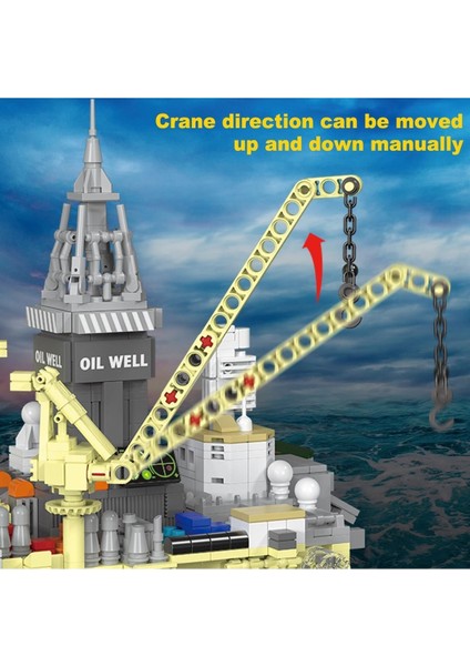 Offshore Petrol Platformu Yapı Kiti, LED Işıklı, 1962 Parça, 12 Yaş ve Üzeri Için Mimari Model fiyatları