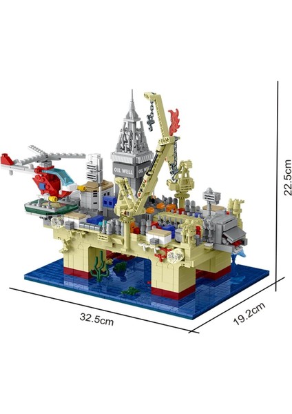 Offshore Petrol Platformu Yapı Kiti, LED Işıklı, 1962 Parça, 12 Yaş ve Üzeri Için Mimari Model fırsatları