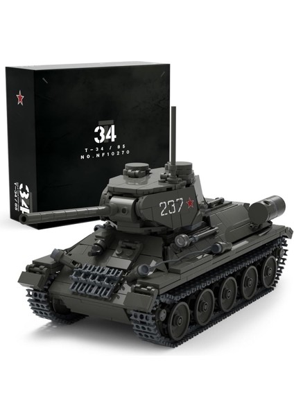T34/85 Askeri Tank Yapım Seti, 818 Parça, 2. Dünya Savaşı Model Koleksiyonu, Yetişkinler Için