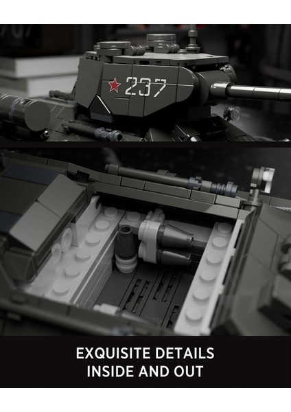 T34/85 Askeri Tank Yapım Seti, 818 Parça, 2. Dünya Savaşı Model Koleksiyonu, Yetişkinler Için
