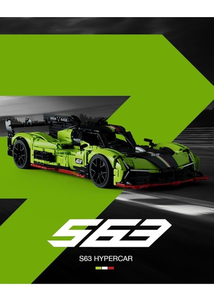 Hypercar Yapı Seti, 1:8 Ölçekli Koleksiyon Arabası, 3699 Parça