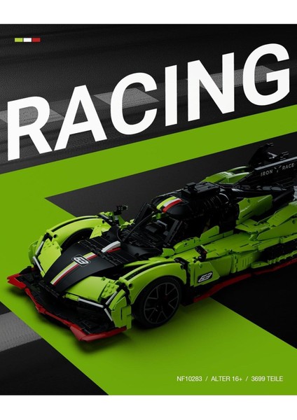 Hypercar Yapı Seti, 1:8 Ölçekli Koleksiyon Arabası, 3699 Parça