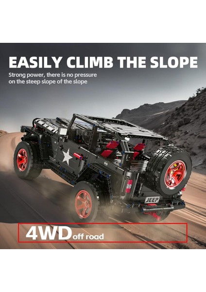 Rc Off-Road Araç Wrangler Siyah Savaşçı Yapı Bloğu, 2272 Parça