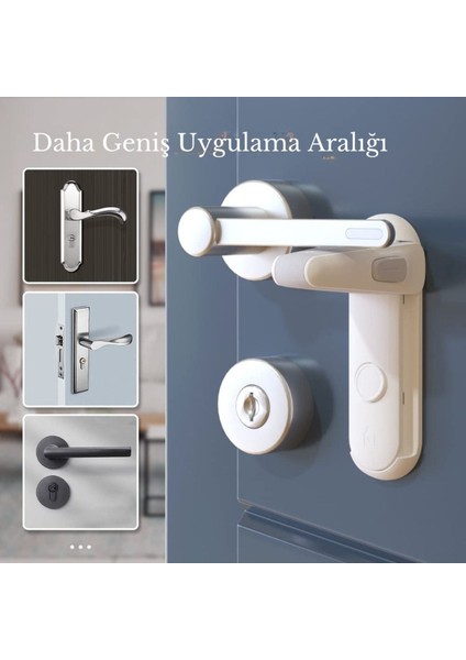 2'li Çocuk & Evcil Hayvan Için Kapı Kolu Kilidi, Bebek Güvenliği & Kolay Kurulum