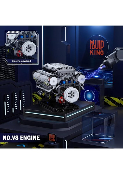 Technic V8 Motor Modeli, 535 Parça, Şeffaf Fonksiyonel Yapı Taşları Kiti