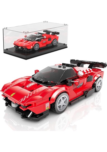 27069 Spor Araba Yapı Blokları Seti Drift Araba Modeli, 449 Parça ve Akrilik Sergi Kutusu