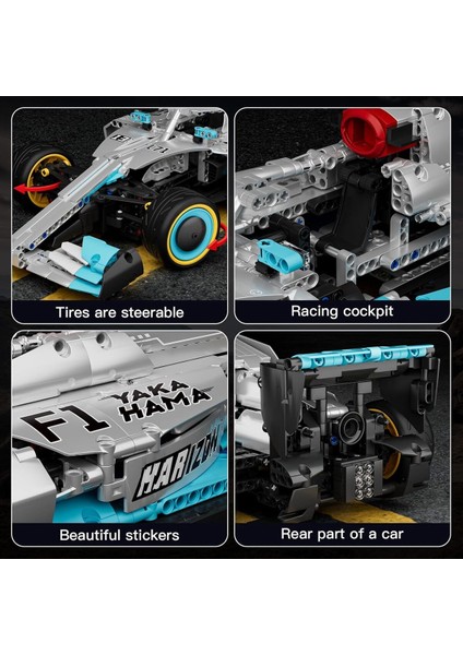 Uzaktan Kumandalı Formula 1 Yarış Arabası Yapı Taşları Amg F1, 1257 Parça