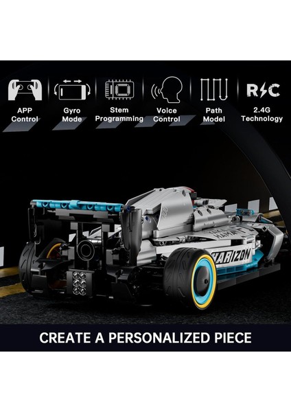 Uzaktan Kumandalı Formula 1 Yarış Arabası Yapı Taşları Amg F1, 1257 Parça