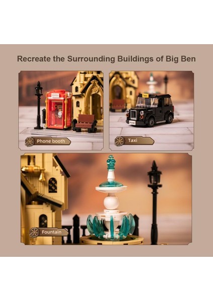 Mimarlık Big Ben Yapı Blok Seti, Steampunk Zaman Kulesi Modeli, Londra Ikonları fiyatları