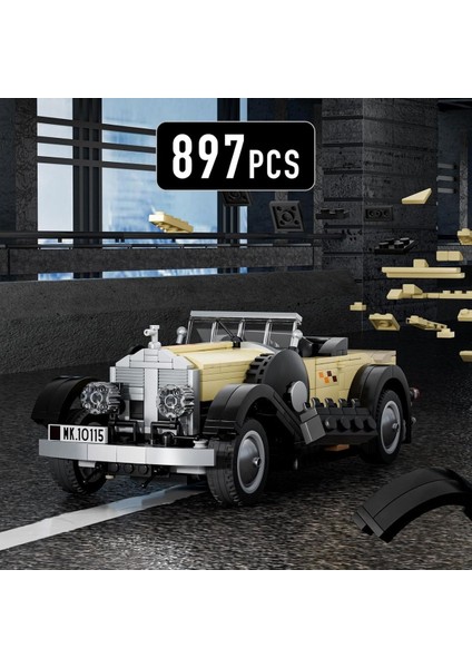 10115 Retro Vintage Spor Araba Yapım Seti, 897 Parça, Koleksiyonluk Model Araba