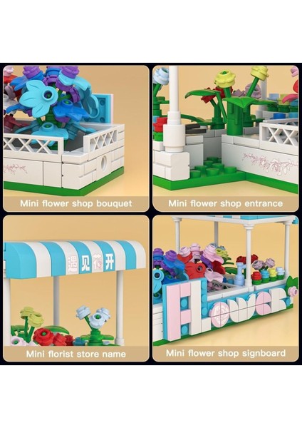 24032 Florist House Yapı Blokları Seti 269 Parça, Çiçekçi Dükkanı Mini Modüler Yapı