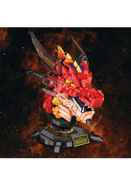 Dragon Head Yapım Seti, 2713 Parça, Ejderha Başı Yapı Blokları, Ofis ve Çalışma Alanı Dekorasyonu