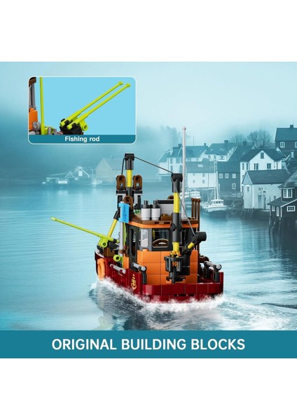 10135 Port Clamping Blocks Balıkçı Teknesi Yapı Blokları Oyuncağı 403 Parça