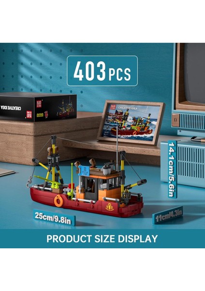 10135 Port Clamping Blocks Balıkçı Teknesi Yapı Blokları Oyuncağı 403 Parça