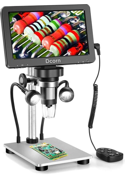 1200X Dijital Mikroskop 7 Inç Lcd, 12MP Kamera, USB Bağlantı, LED Işık, Video Kayıt