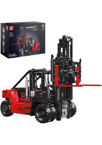 17045 Rc Ağır Yük Forklift Yapım Seti, 4579 Parça, Uzaktan Kumandalı Forklift Modeli, 1:6 Ölçek