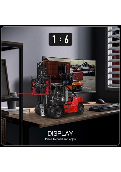 17045 Rc Ağır Yük Forklift Yapım Seti, 4579 Parça, Uzaktan Kumandalı Forklift Modeli, 1:6 Ölçek