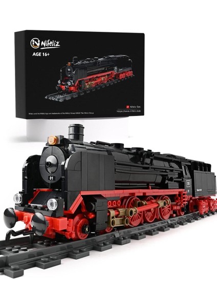 BR01 Retro Buharlı Ekspres Tren Seti, 1173 Parça Lokomotif ve Raylı Model Yapım Kiti