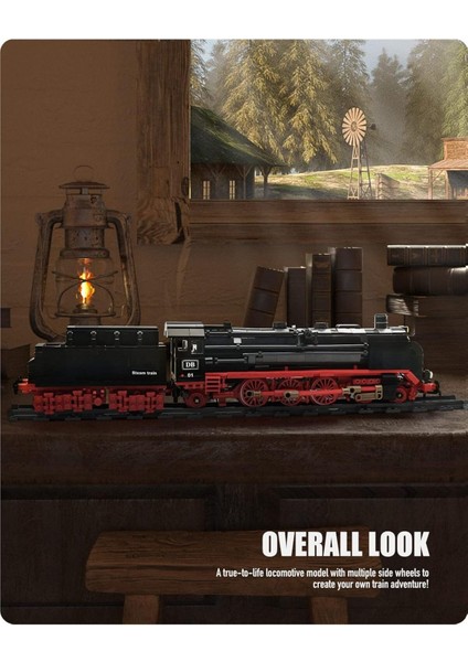 BR01 Retro Buharlı Ekspres Tren Seti, 1173 Parça Lokomotif ve Raylı Model Yapım Kiti