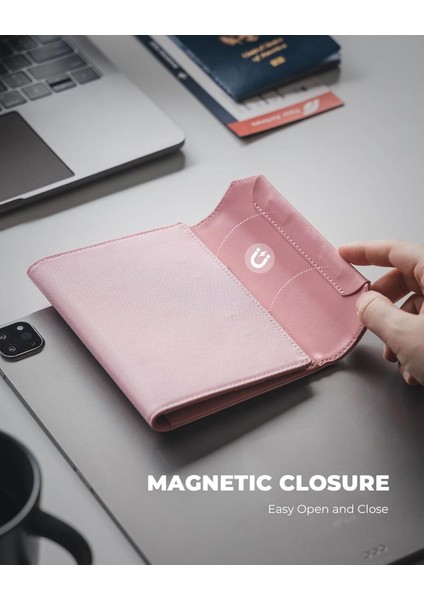 Ince Pasaport Kılıfı, Tutuculu, Rfıd/nfc Korumalı, Mıknatıslı Kilit