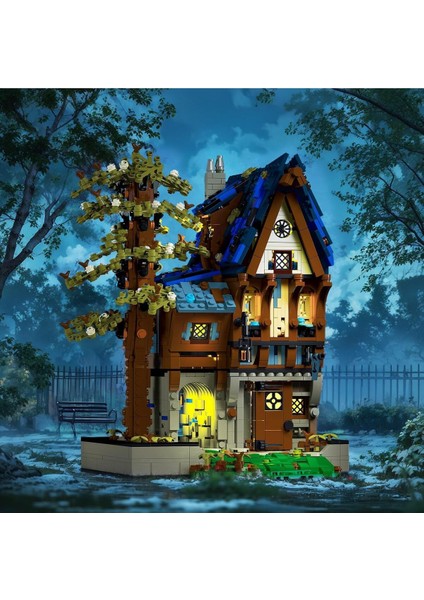 Ortaçağ Büyü Evi Aydınlatma Yapı Seti, LED Işık ve Koleksiyonluk Model Seti
