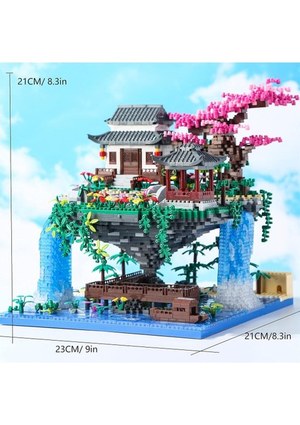 Sakura Ağaç Ev Yapı Blokları Seti 3320 Parça, Müzik ve Işıklarla Japon Kiraz Ağacı modelleri