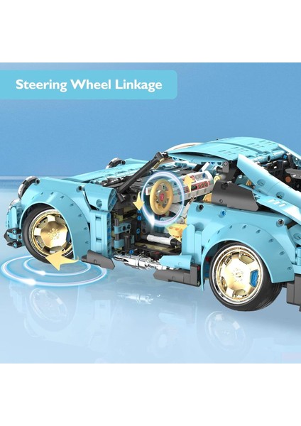 Technic Araba Seti, 1:8 Ölçekli Spor Araba Modeli, Yetişkin ve Çocuklar Için