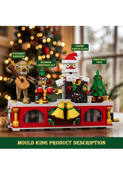 10162 Noel Yapı Blokları Piyanist Santa Claus, Noel Ağacı, 1045 Parça, 14 Yaş ve Üzeri Için Hediye modelleri