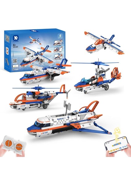 Rc Roboter Bauset, 5'i 1 Arada Uygulama ve Uzaktan Kontrol Ile Robotik Oyuncak Seti