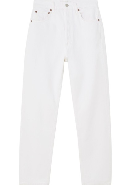 90'lar Esintili Yüksek Bel Düz Jean Pantolon