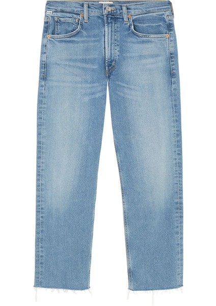 Yüksek Bel Kısa Paça Jean Pantolon