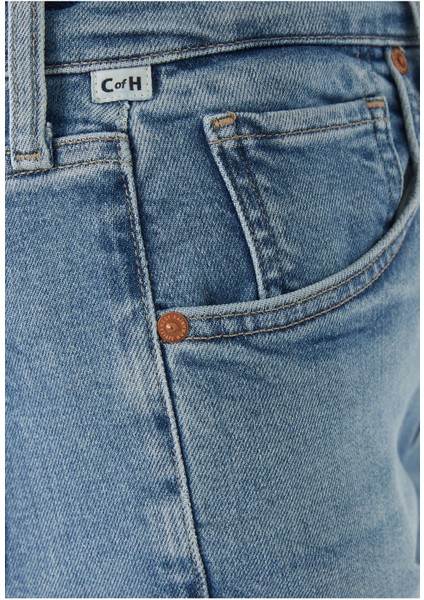 Yüksek Bel Kısa Paça Jean Pantolon