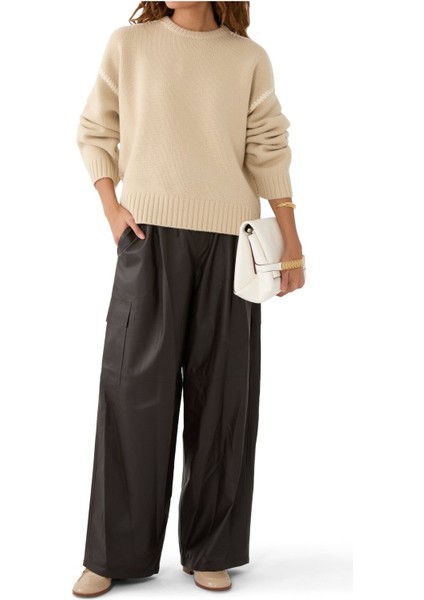 Işlemeli Yün Kaşmir Triko Kazak fiyatları