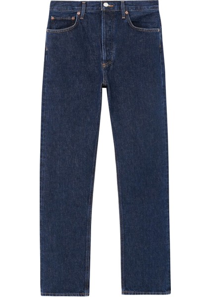 90'lar Yüksek Bel Düz Kesim Uzun Jean