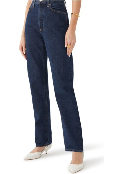 90'lar Yüksek Bel Düz Kesim Uzun Jean indirimleri