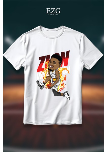 Zion Williamson Model T-Shirt Unisex %100 Pamuklu Rahat Regular Baskı Tişört